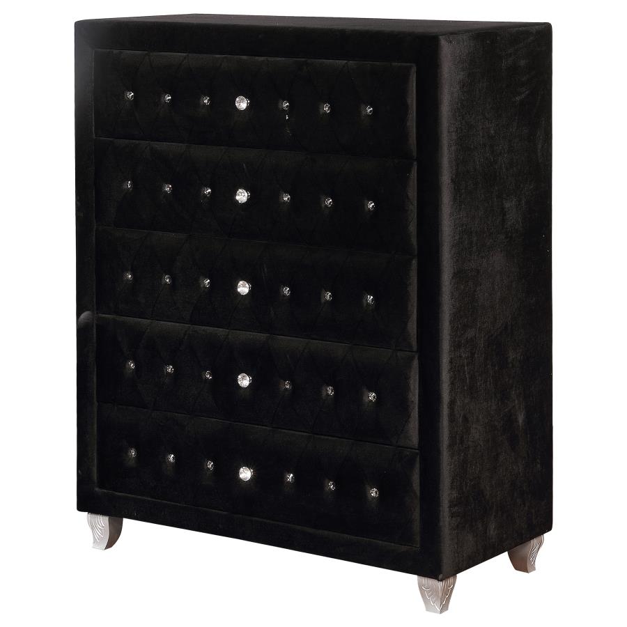 Deanna Deanna 5-drawer Rectangular Chest Black - (206105)