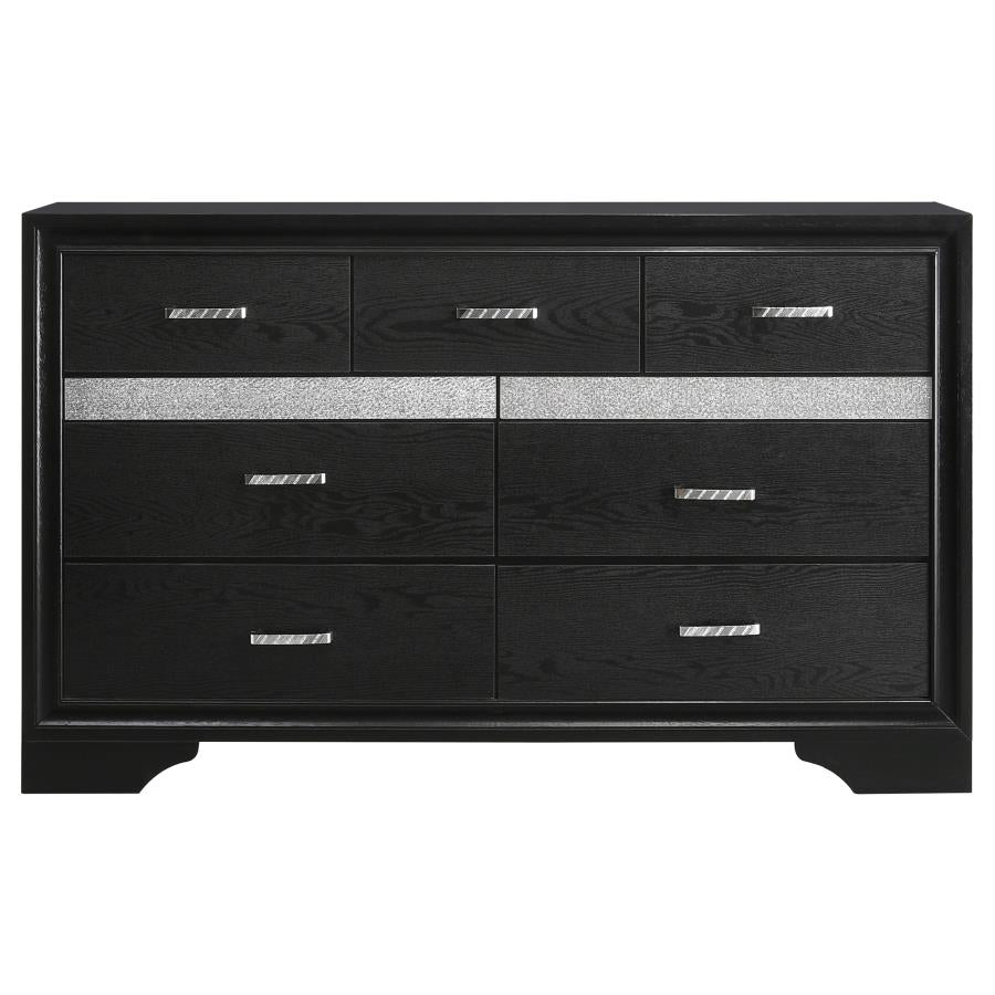 Miranda 7-drawer Dresser Black and Rhinestone - (206363)