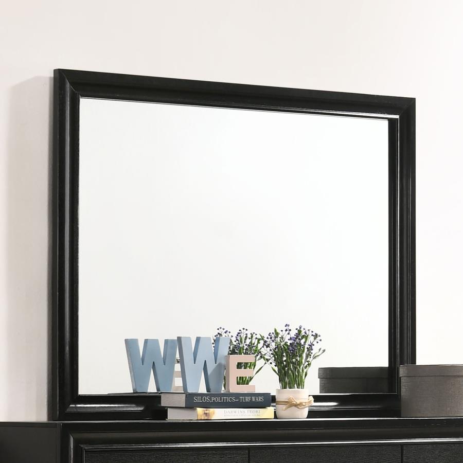 Miranda Rectangular Dresser Mirror Black - (206364)