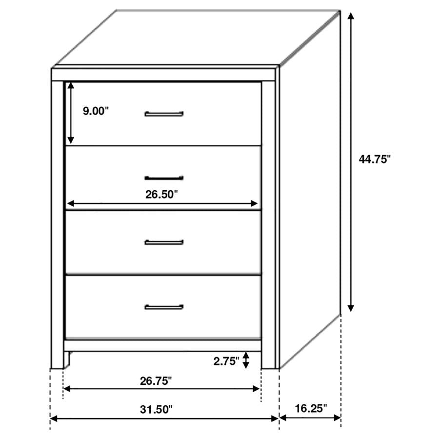 Brantford 4-drawer Chest Barrel Oak - (207045)