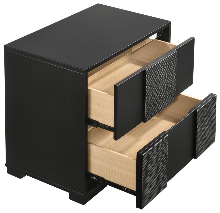 Blacktoft 2-drawer Nightstand Black - (207102)