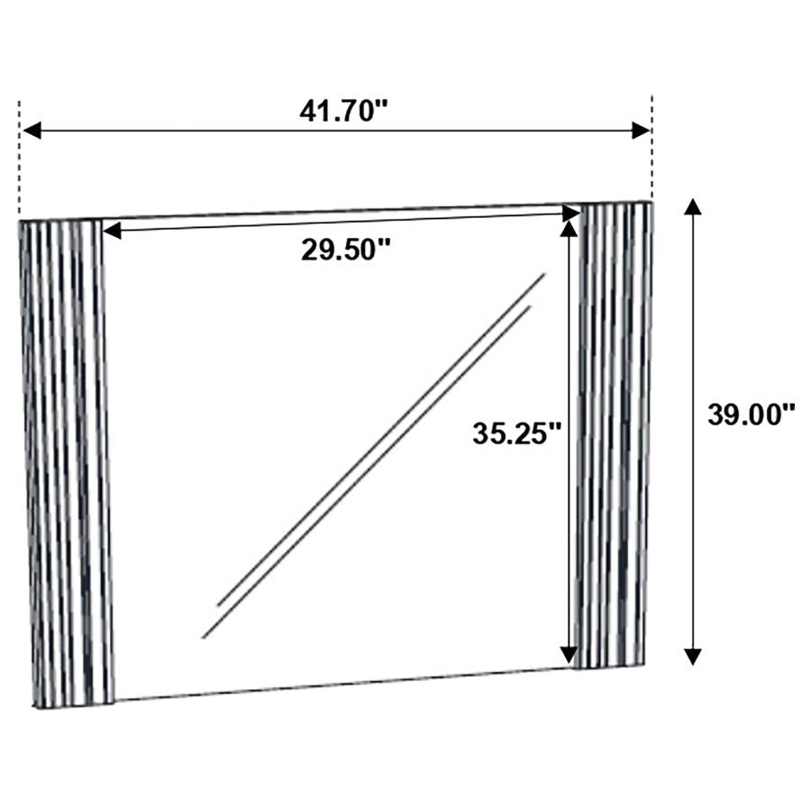 Blacktoft Rectangle Dresser Mirror Black - (207104)