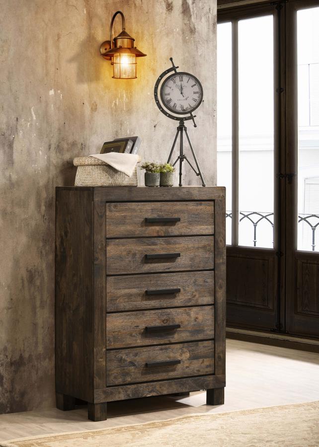Woodmont 5-drawer Chest Rustic Golden Brown - (222635)