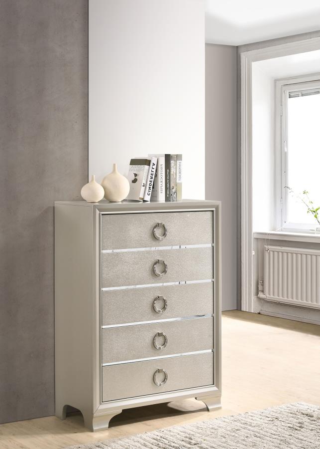 Salford 5-drawer Chest Metallic Sterling - (222725)