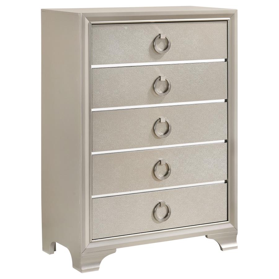 Salford 5-drawer Chest Metallic Sterling - (222725)