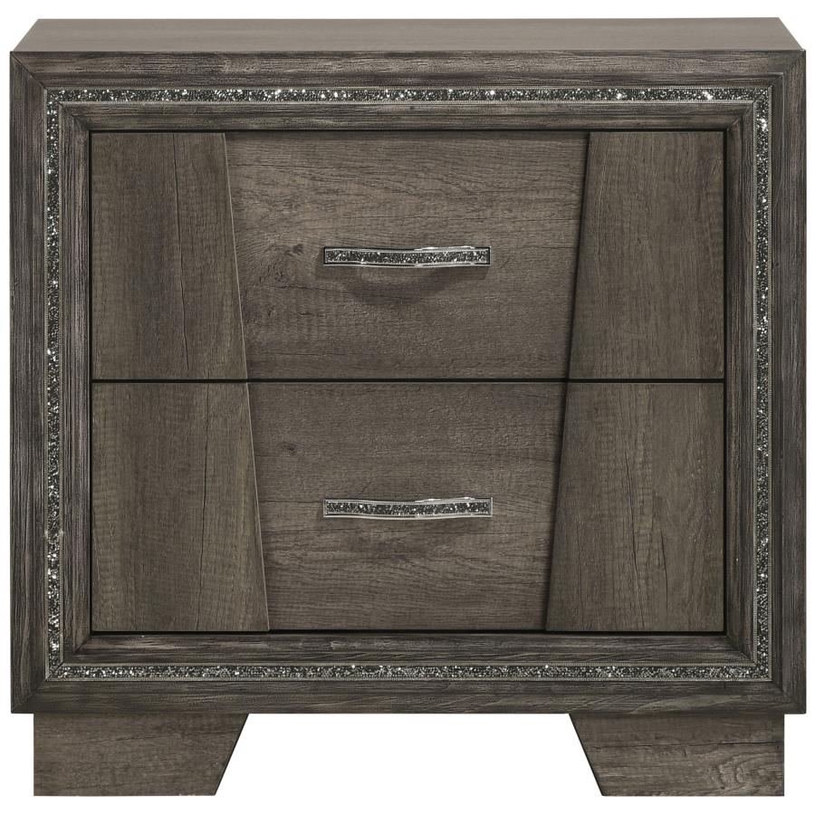 Janine 2-drawer Nightstand Grey - (223552)