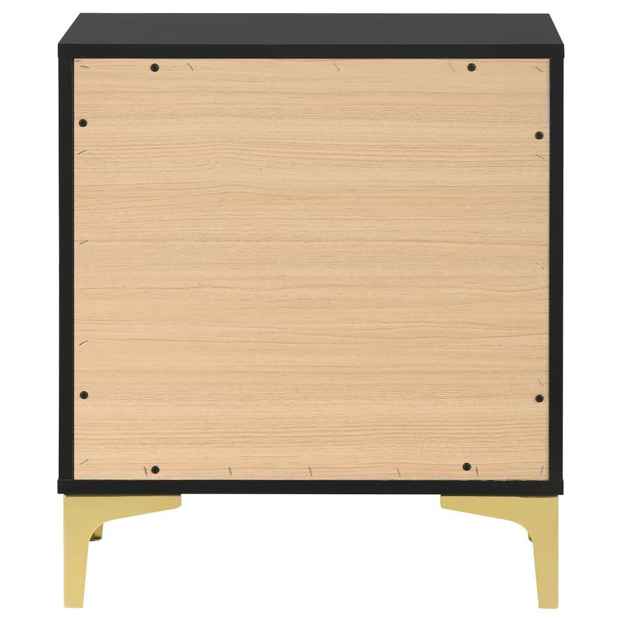 Kendall 2-drawer Nightstand Black and Gold - (224452)