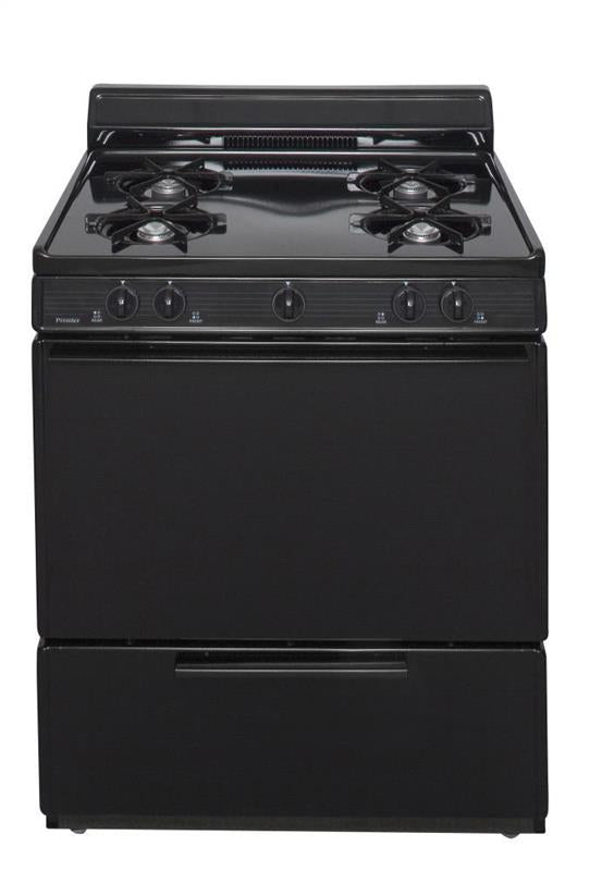 30 in. Freestanding Battery-Generated Spark Ignition Gas Range in Black - (BFK100BP)
