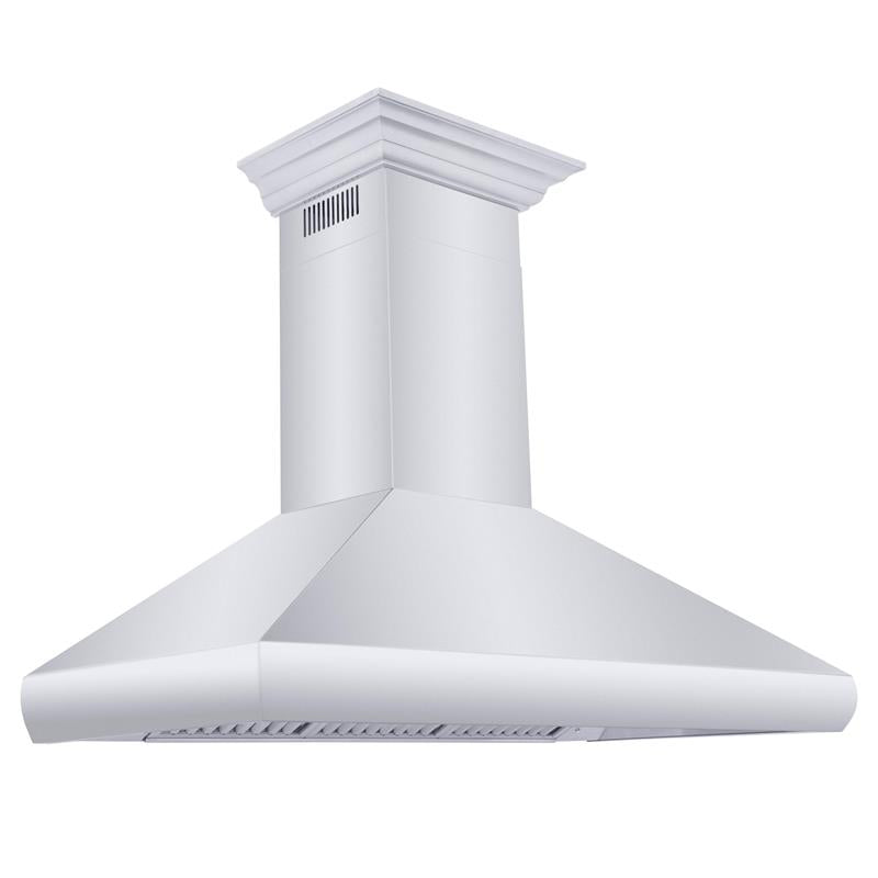 ZLINE Professional Convertible Vent Wall Mount Range Hood in Stainless Steel with Crown Molding (587CRN) - (587CRN48)