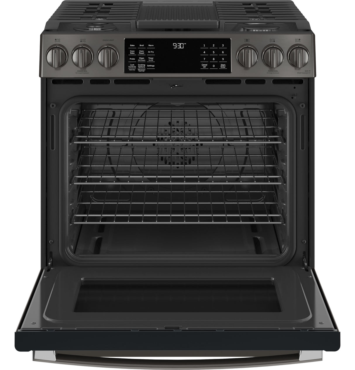 GE Profile(TM) 30" Smart Slide-In Front-Control Gas Range with No Preheat Air Fry - (PGS930BPTS)