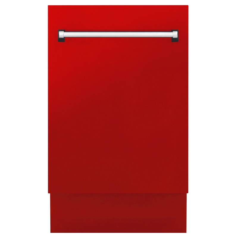 ZLINE 18" Tallac Series 3rd Rack Top Control Dishwasher with Traditional Handle, 51dBa [Color: Red Matte] - (DWVRM18)