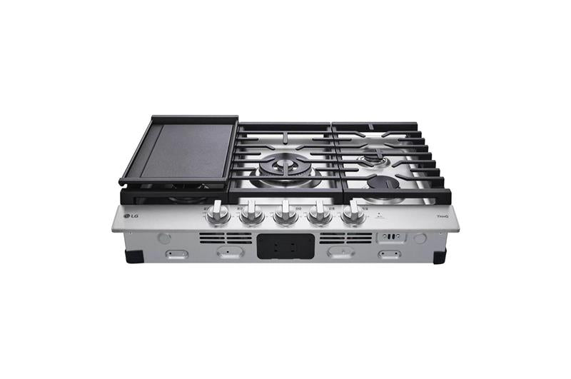 30" Smart Gas Cooktop with UltraHeat(TM) 22K BTU Dual Burner and LED Knobs - (CBGJ3027S)