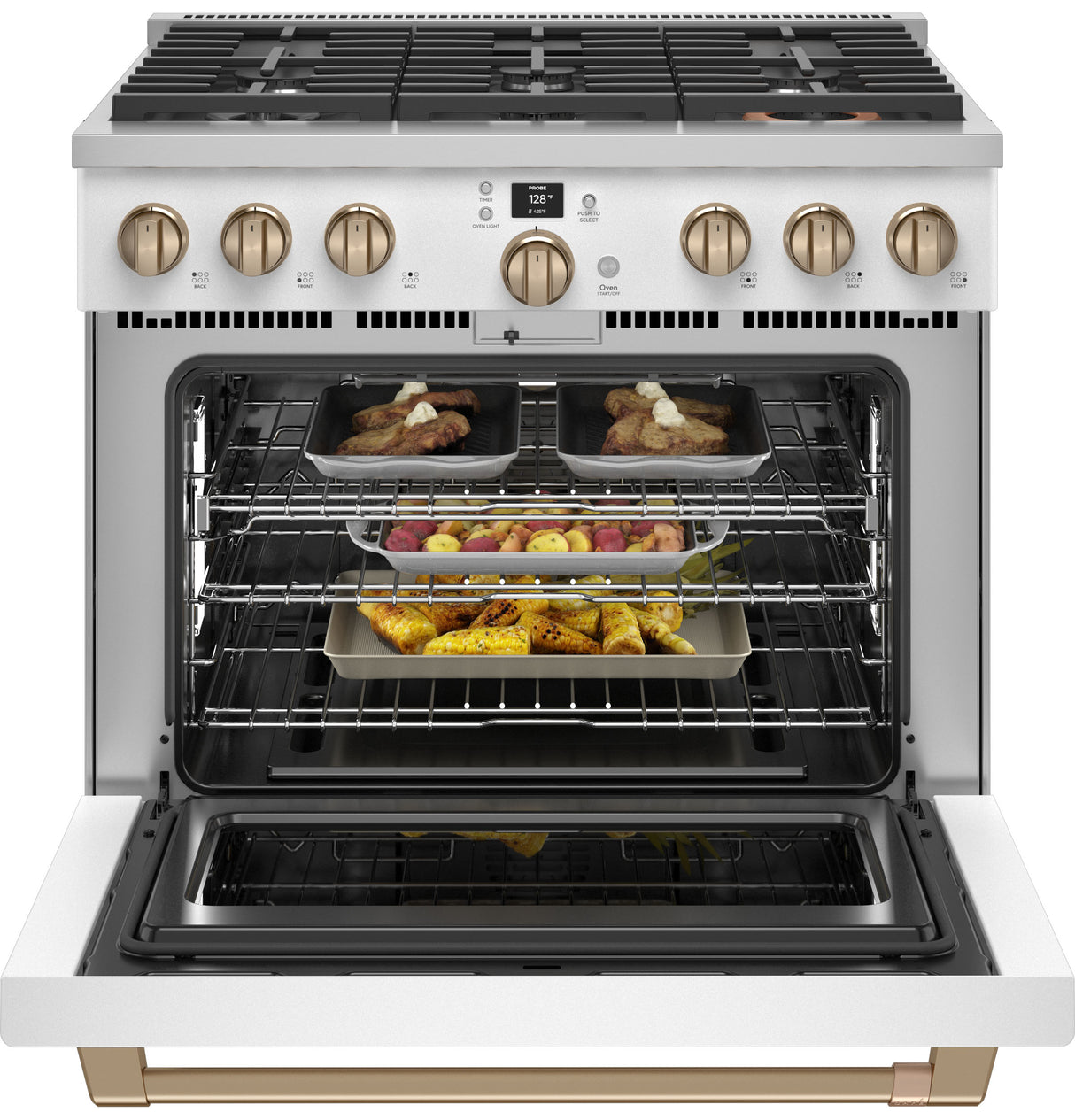 Caf(eback)(TM) 36" Smart All-Gas Commercial-Style Range with 6 Burners (Natural Gas) - (CGY366P4TW2)