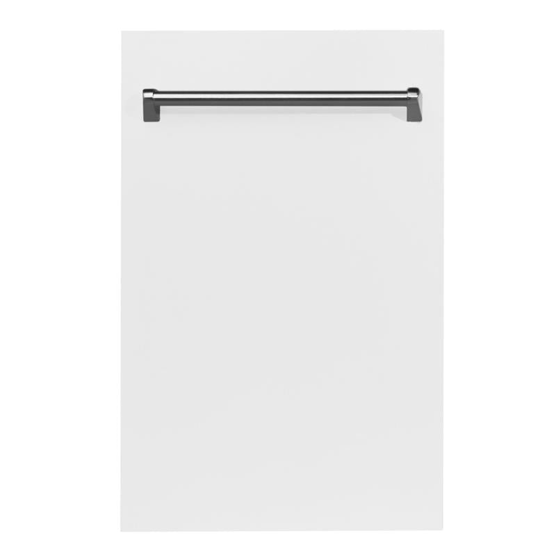 ZLINE 18 in. Compact Top Control Dishwasher with Stainless Steel Tub and Traditional Handle, 52dBa (DW-18) [Color: White Matte] - (DWWM18)