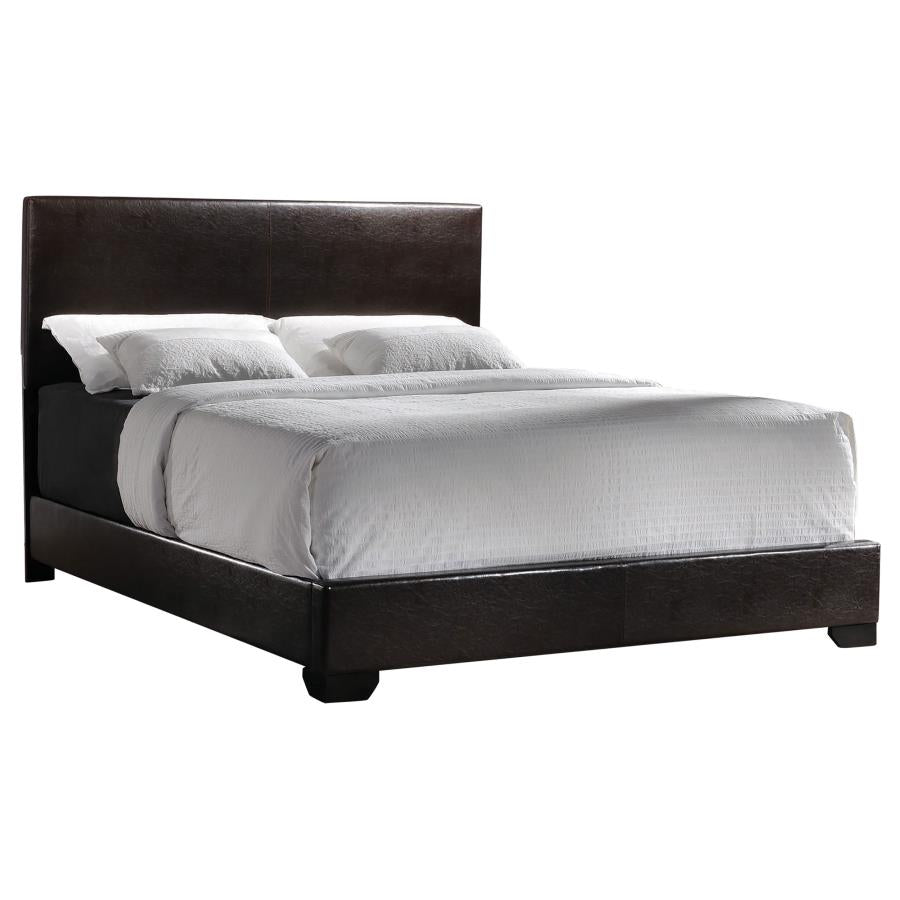 Conner Full Upholstered Panel Bed Dark Brown - (300261F)