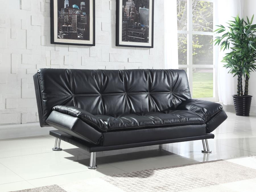 Dilleston Tufted Back Upholstered Sofa Bed Black - (300281)