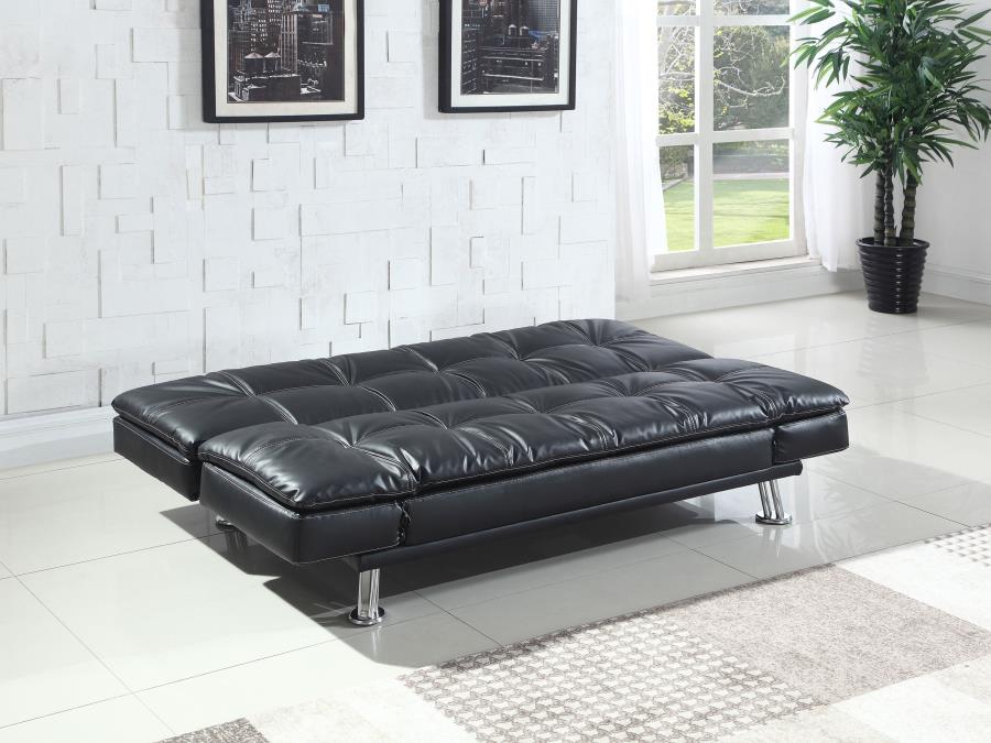 Dilleston Tufted Back Upholstered Sofa Bed Black - (300281)