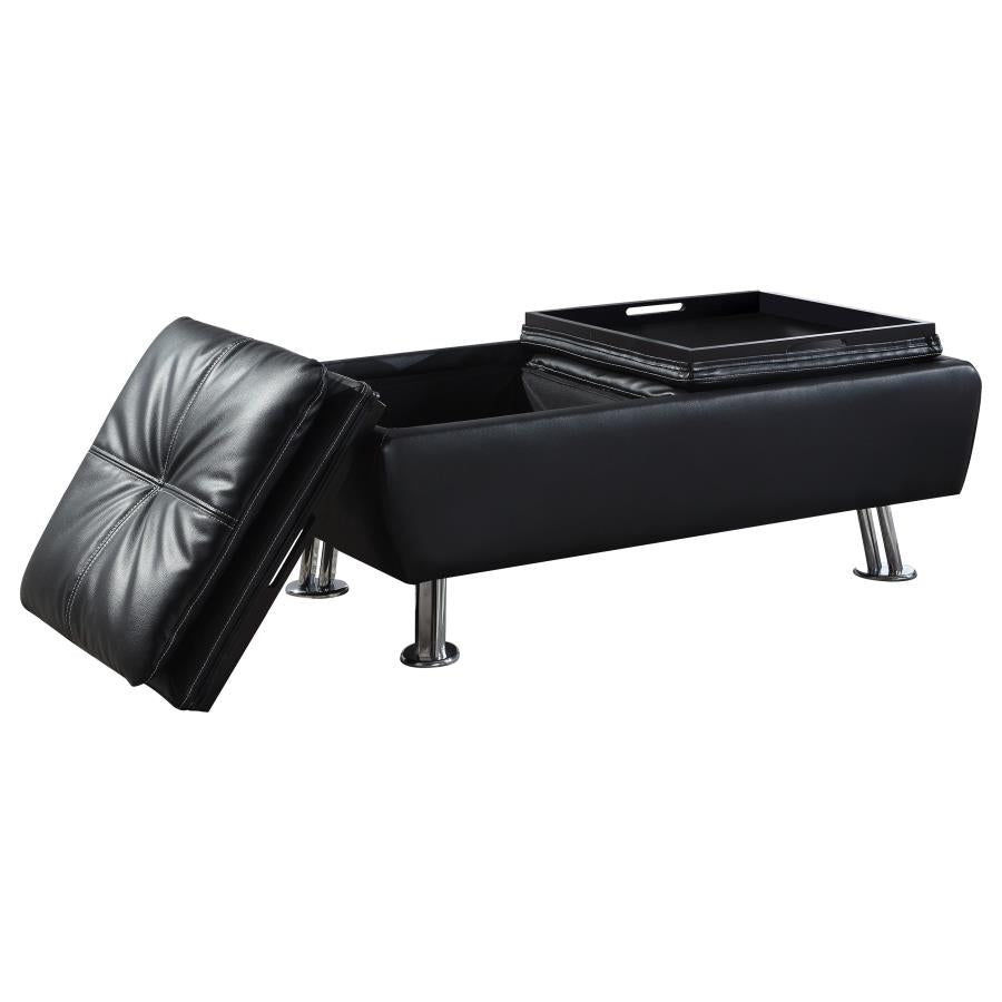 Dilleston Storage Ottoman With Removable Trays Black - (300283)