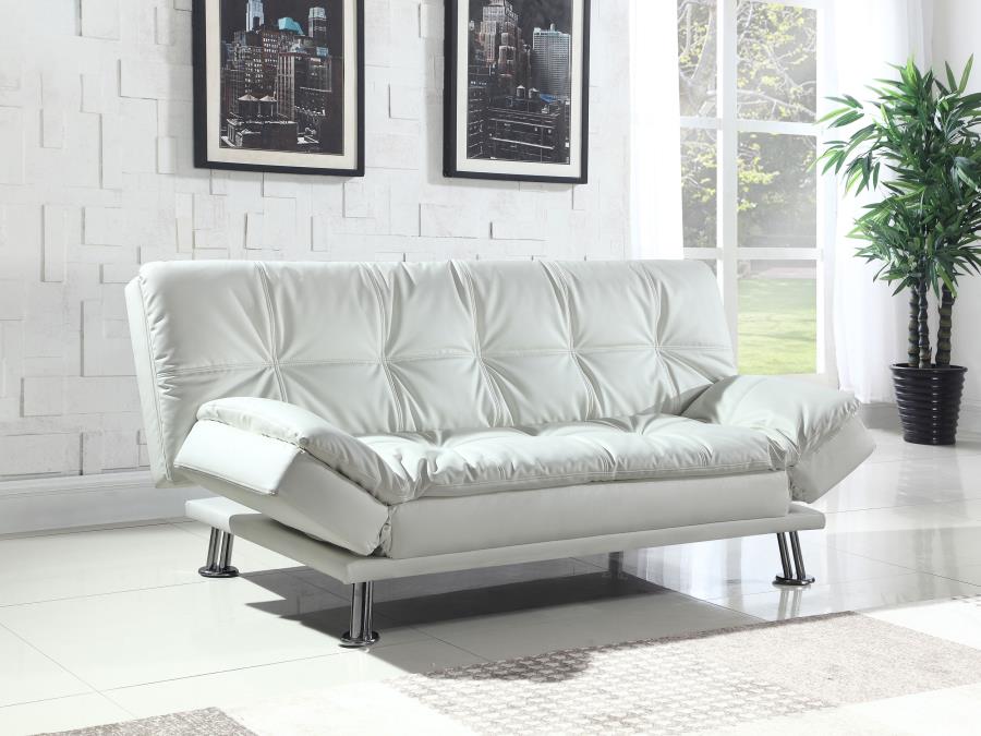 Dilleston Tufted Back Upholstered Sofa Bed White - (300291)
