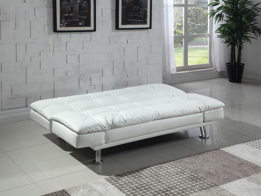 Dilleston Tufted Back Upholstered Sofa Bed White - (300291)