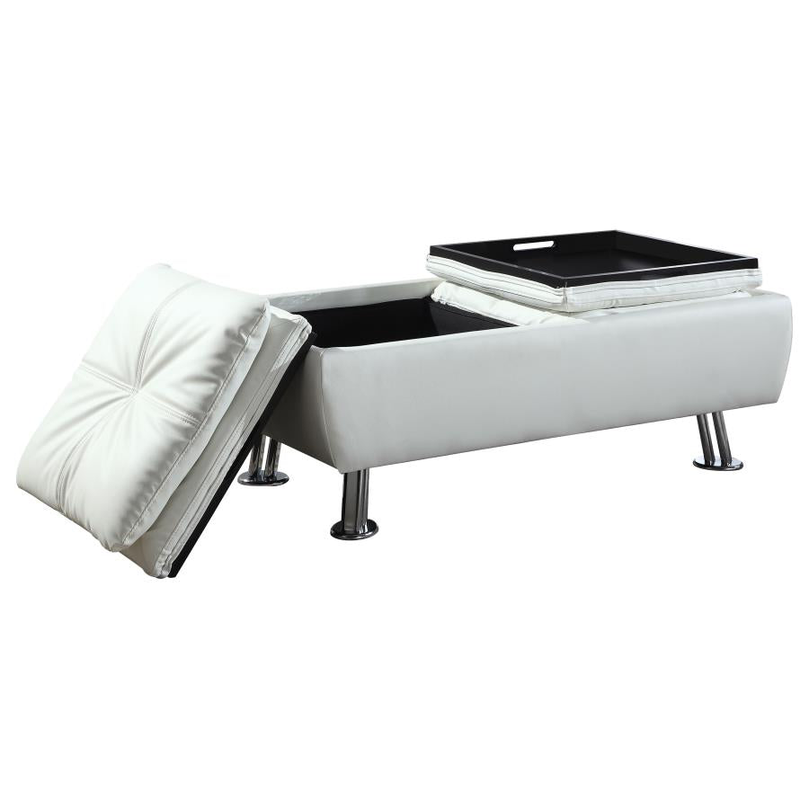 Dilleston Storage Ottoman With Removable Trays White - (300293)