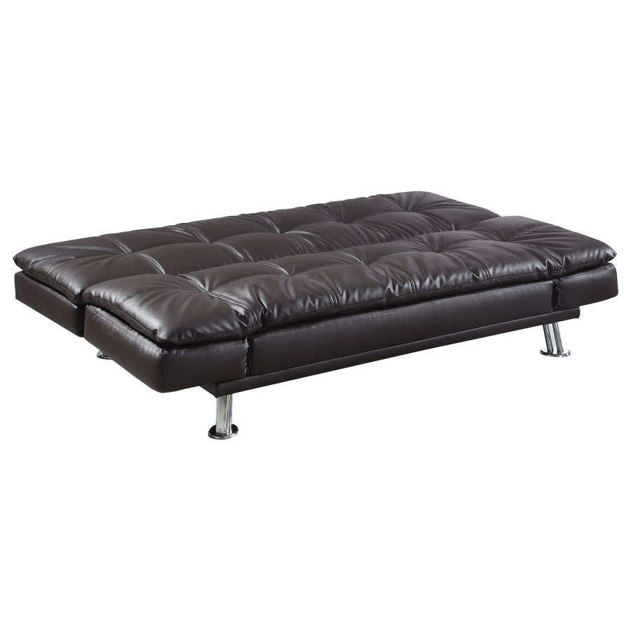 Dilleston Tufted Back Upholstered Sofa Bed Brown - (300321)