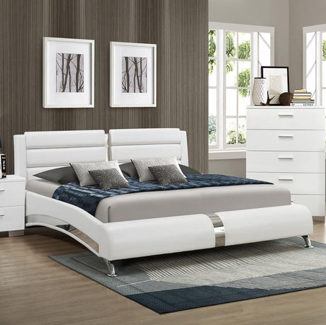 Jeremaine California King Upholstered Bed White - (300345KW)