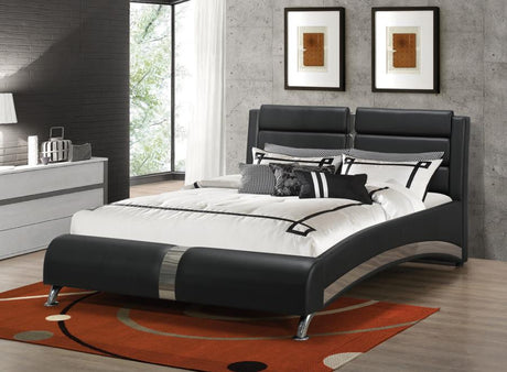 Jeremaine Eastern King Upholstered Bed Black - (300350KE)