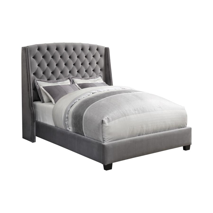 Pissarro Eastern King Tufted Upholstered Bed Grey - (300515KE)