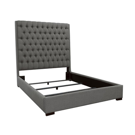 Camille Tall Tufted Eastern King Bed Grey - (300621KE)