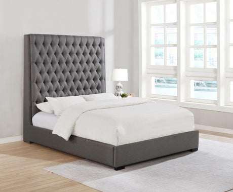 Camille Tall Tufted California King Bed Grey - (300621KW)