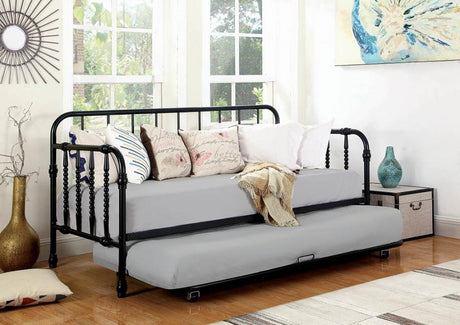 Marina Twin Metal Daybed With Trundle Black - (300765)
