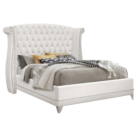 Barzini Queen Wingback Tufted Bed White - (300843Q)