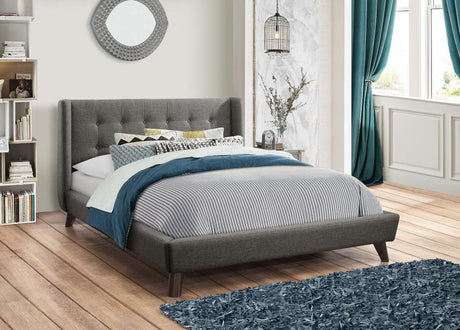 Carrington Button Tufted Full Bed Grey - (301061F)