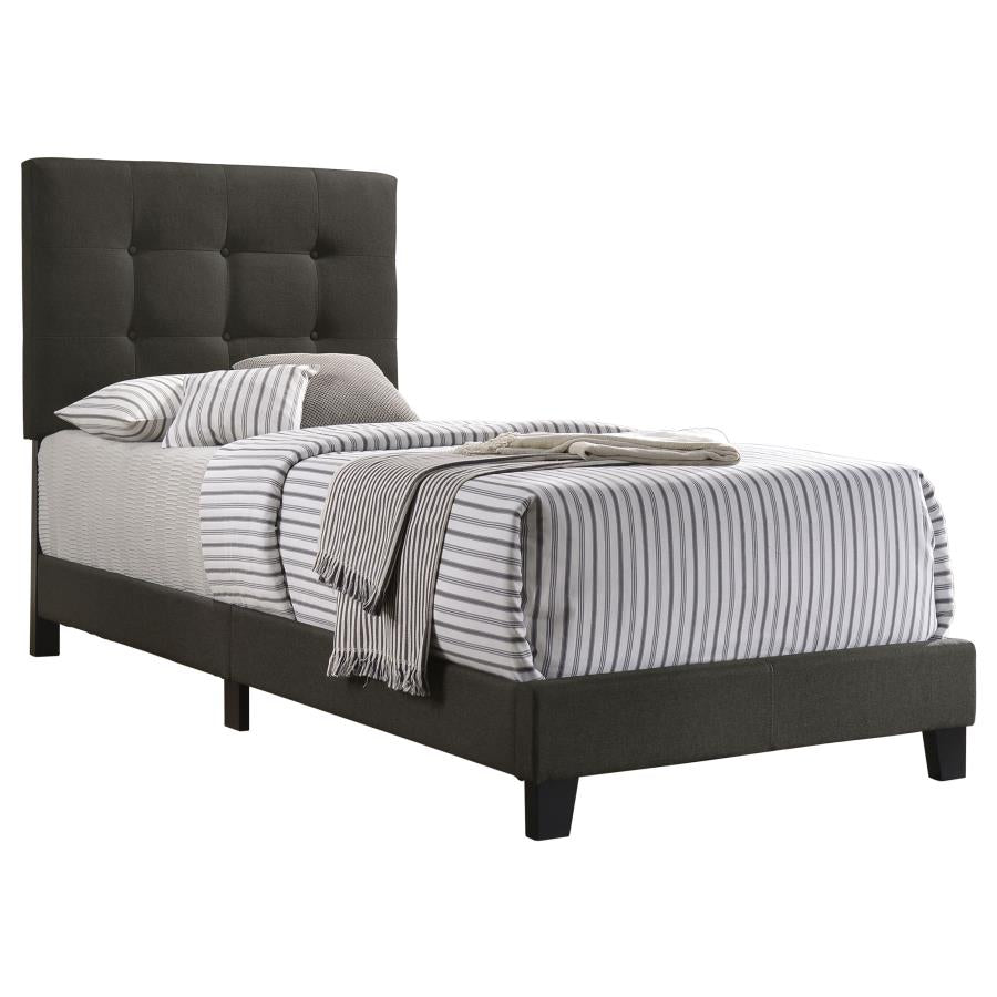 Mapes Tufted Upholstered Twin Bed Charcoal - (305746T)