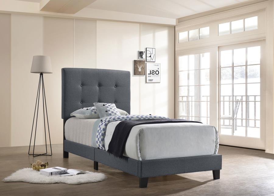 Mapes Tufted Upholstered Twin Bed Grey - (305747T)