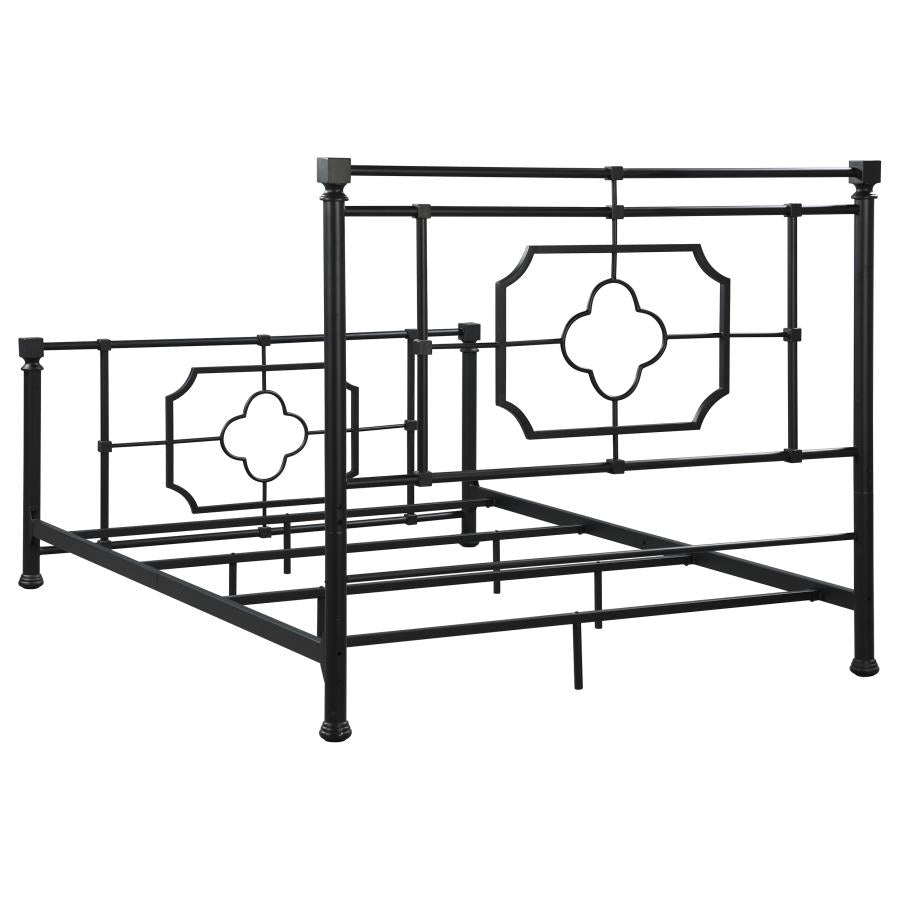 Paskay Eastern King Metal Panel Bed Matte Black - (305766KE)