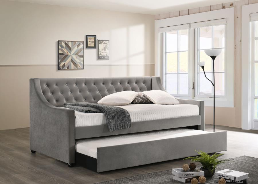 Chatsboro Twin Upholstered Daybed With Trundle Grey - (305883)
