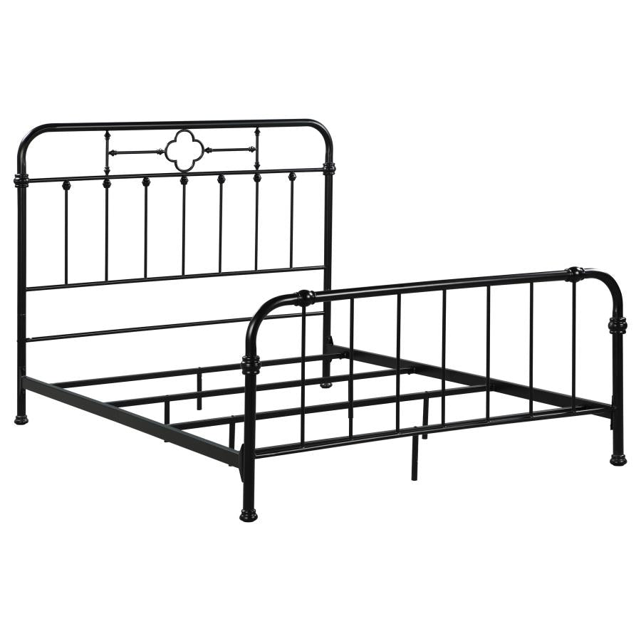 Packlan Queen Metal Panel Bed Matte Black - (305946Q)