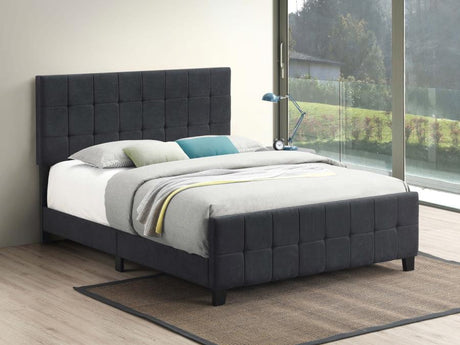 Fairfield Queen Upholstered Panel Bed Dark Grey - (305953Q)