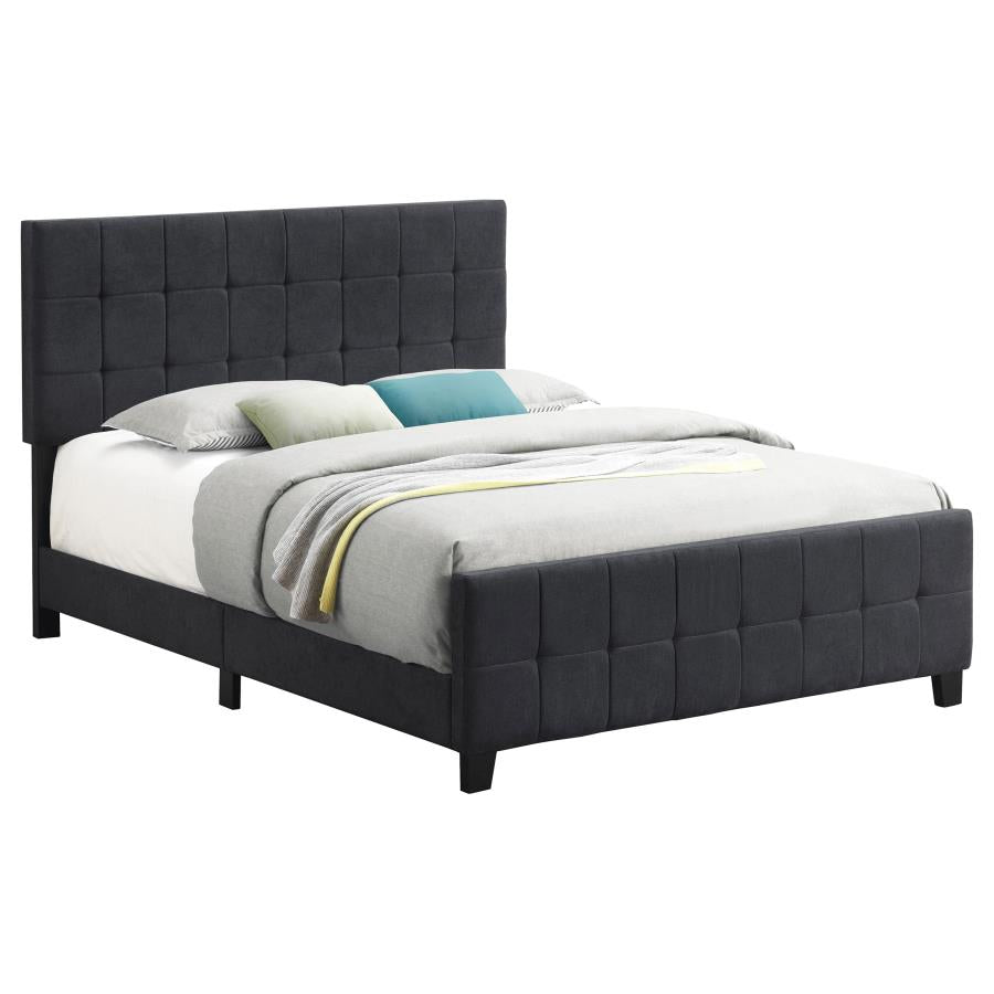 Fairfield Queen Upholstered Panel Bed Dark Grey - (305953Q)