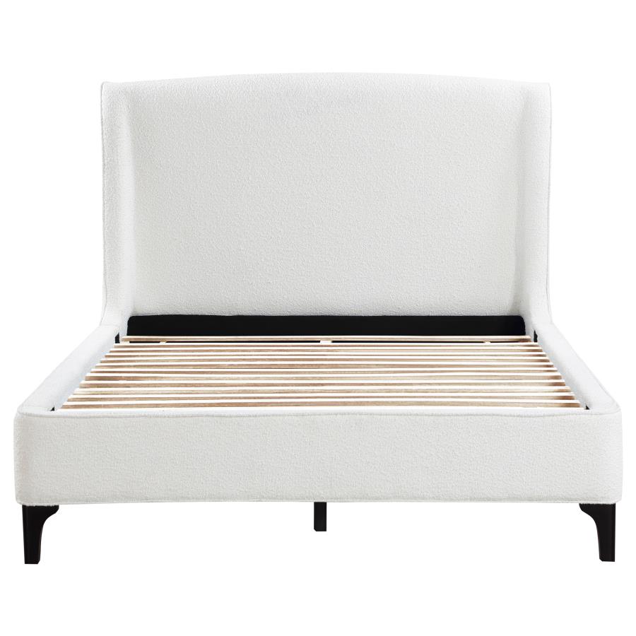 Mosby Upholstered Curved Headboard Eastern King Platform Bed White - (306020KE)