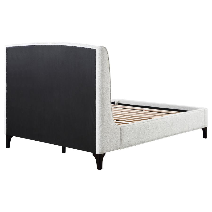 Mosby Upholstered Curved Headboard Eastern King Platform Bed White - (306020KE)