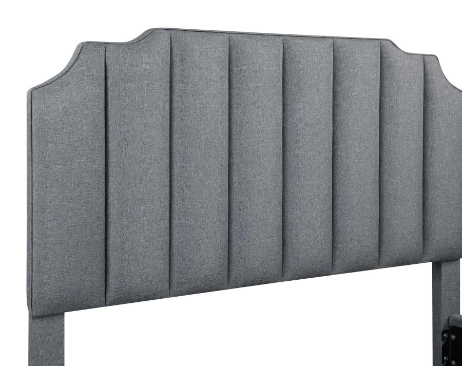 Fiona Upholstered Panel Bed Light Grey - (306029KE)