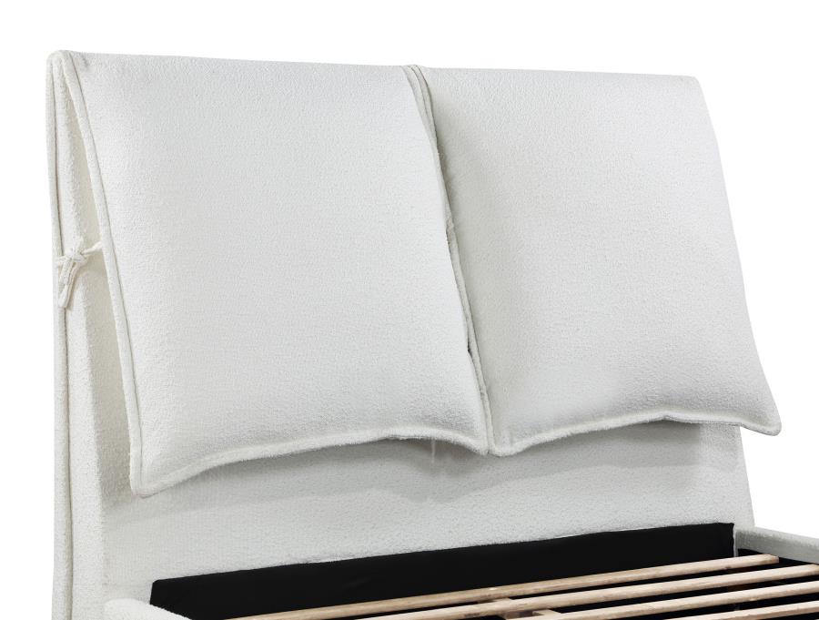 Gwendoline Upholstered Eastern King Platform Bed With Pillow Headboard White - (306040KE)