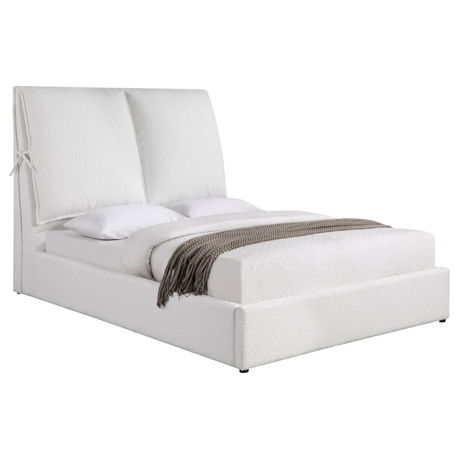 Gwendoline Upholstered Queen Platform Bed With Pillow Headboard White - (306040Q)