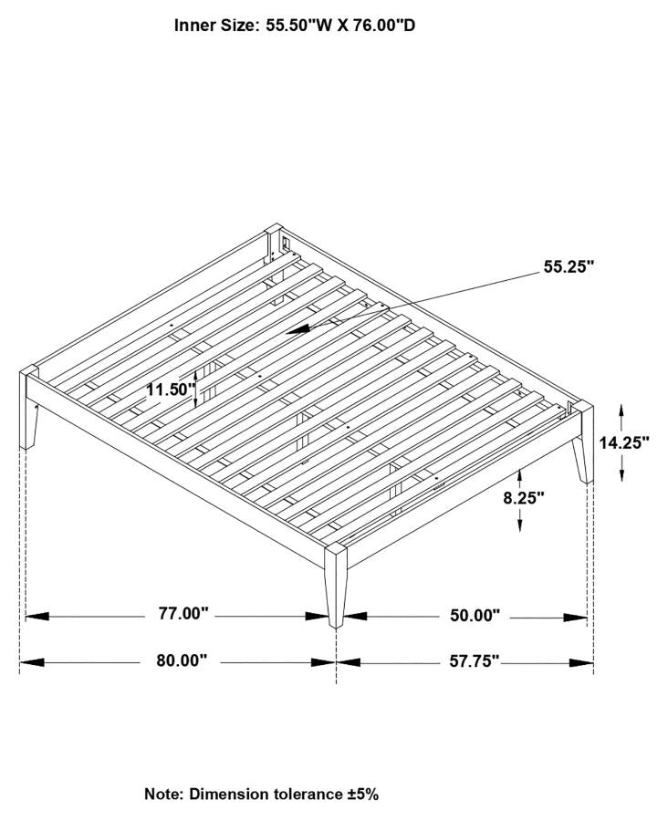 Hounslow Platform Full Bed Black - (306129F)