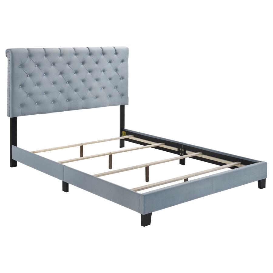 Warner Queen Upholstered Bed Slate Blue - (310041Q)