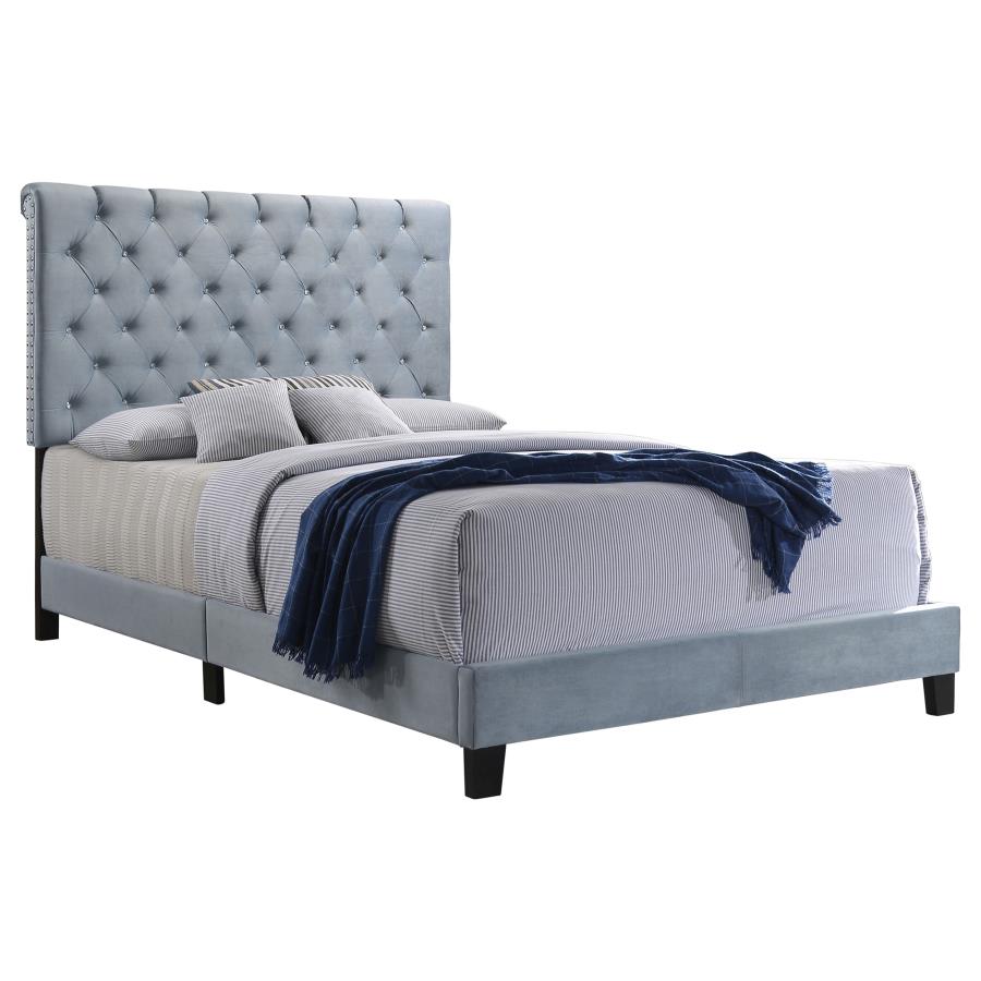 Warner Queen Upholstered Bed Slate Blue - (310041Q)