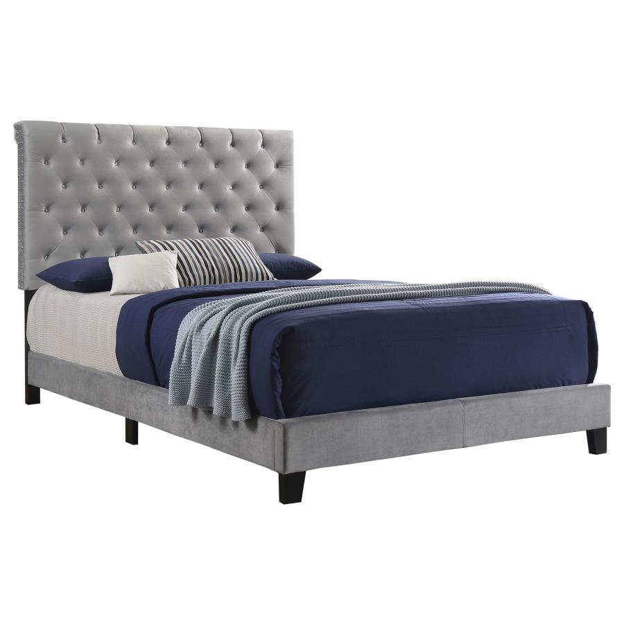 Warner Queen Upholstered Bed Grey - (310042Q)
